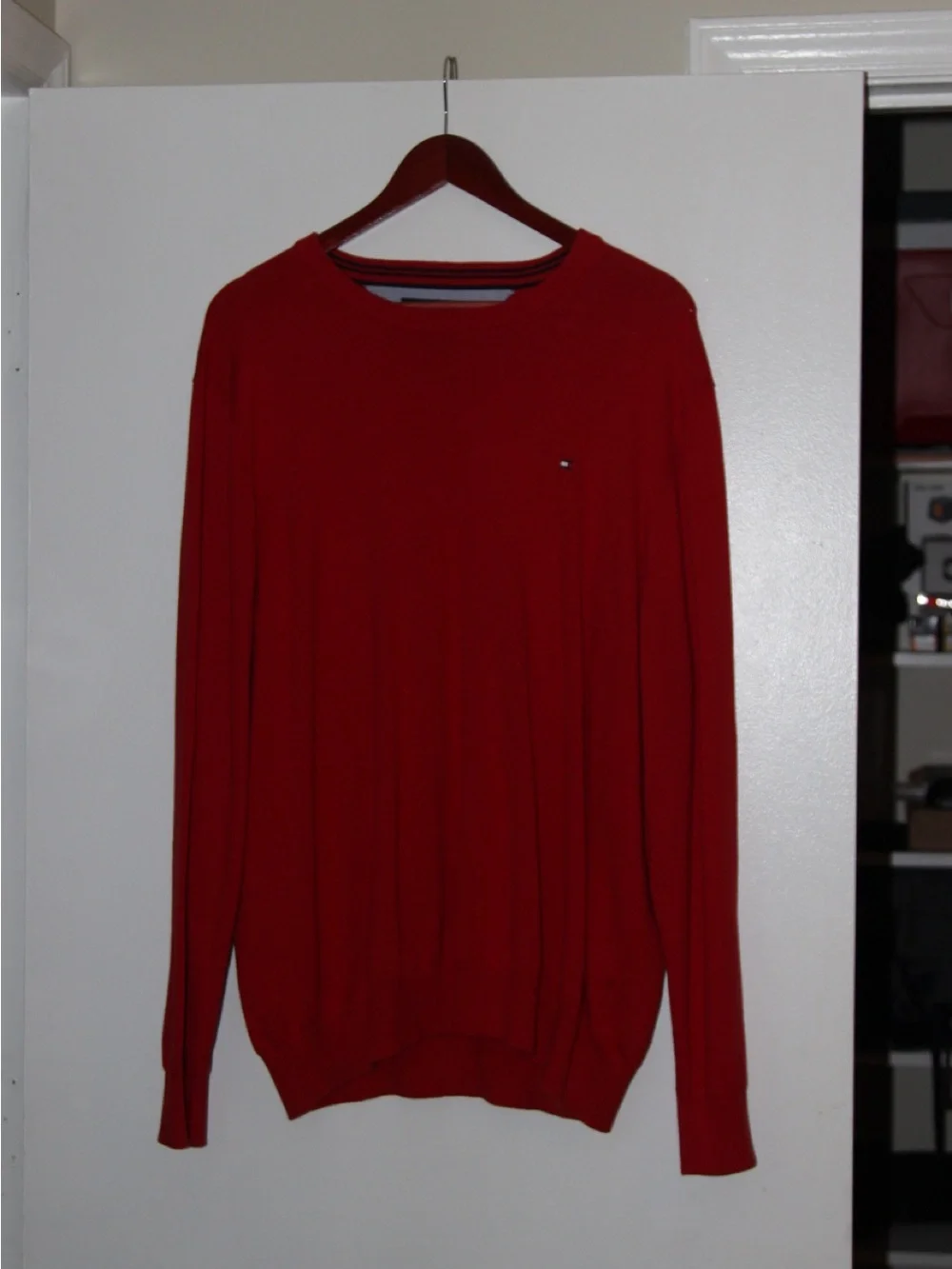 Tommy Hilfiger Men’s Crimson Red Crewneck Sweater
